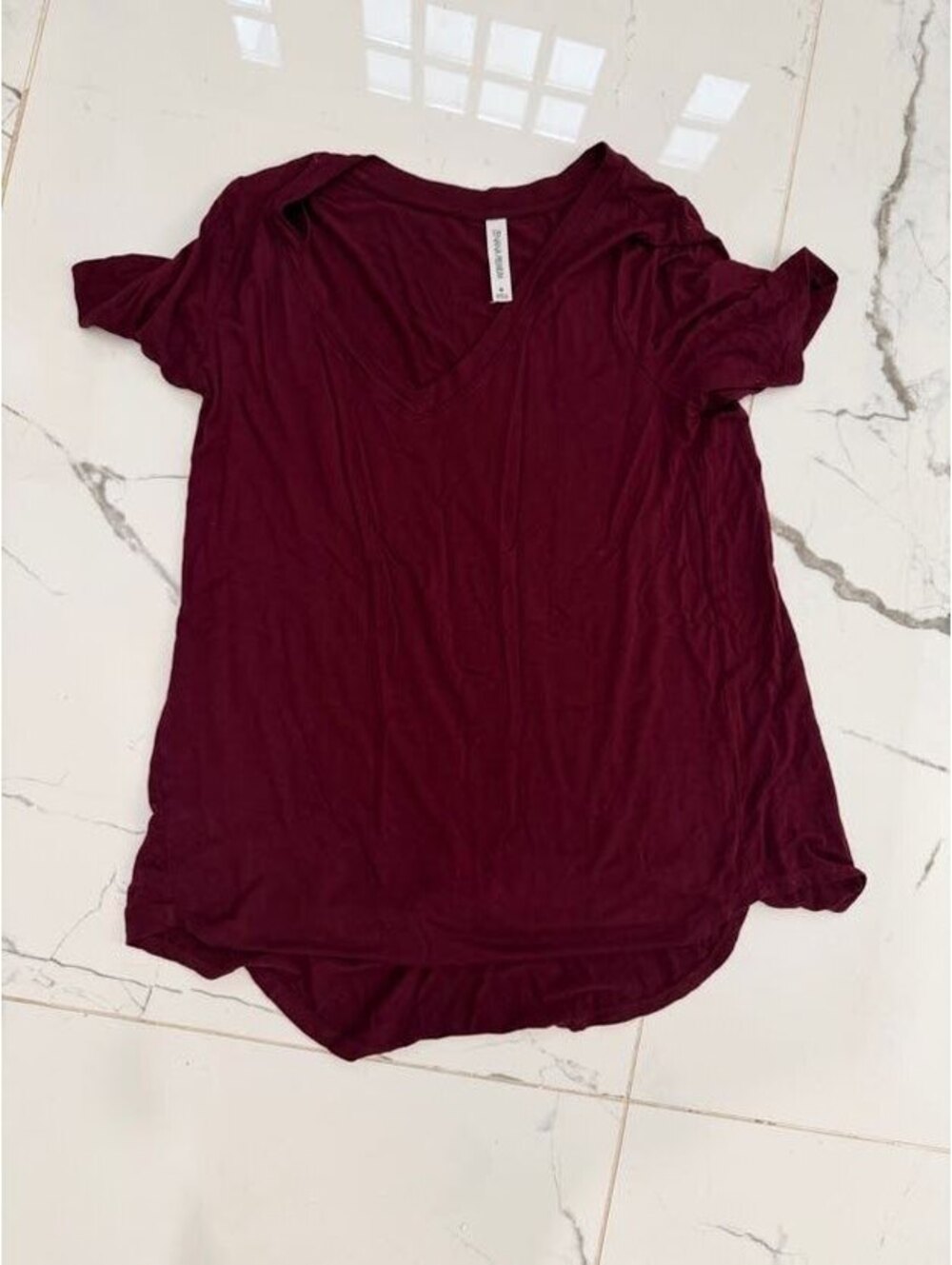 Zenana Premium Burgundy V-Neck Top Women's M